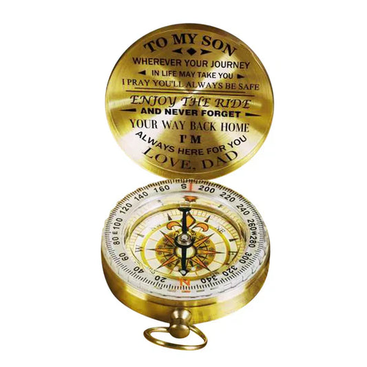 Royaleva Dad To Son - Enjoy The Ride - Compass Lettering Multi-Function Compass