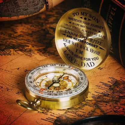 Royaleva Dad To Son - Enjoy The Ride - Compass Lettering Multi-Function Compass