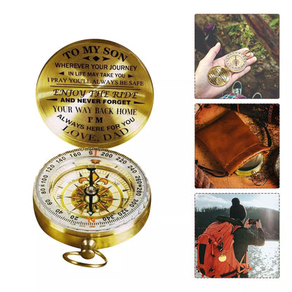 Royaleva Dad To Son - Enjoy The Ride - Compass Lettering Multi-Function Compass