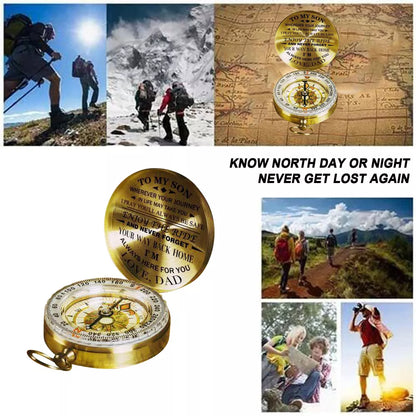 Royaleva Dad To Son - Enjoy The Ride - Compass Lettering Multi-Function Compass
