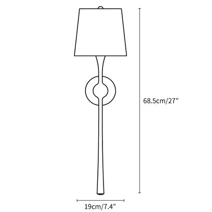 Royelux Modern Brass Wall Sconce with White Fabric Shade