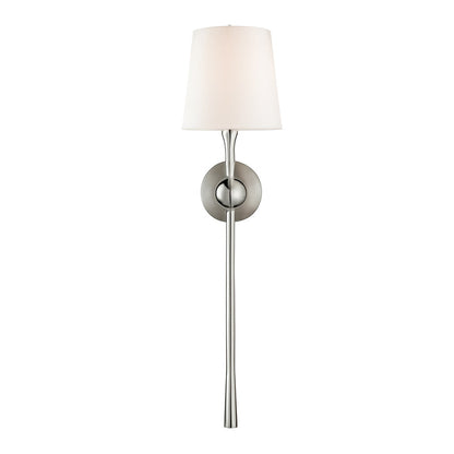 Royelux Modern Brass Wall Sconce with White Fabric Shade
