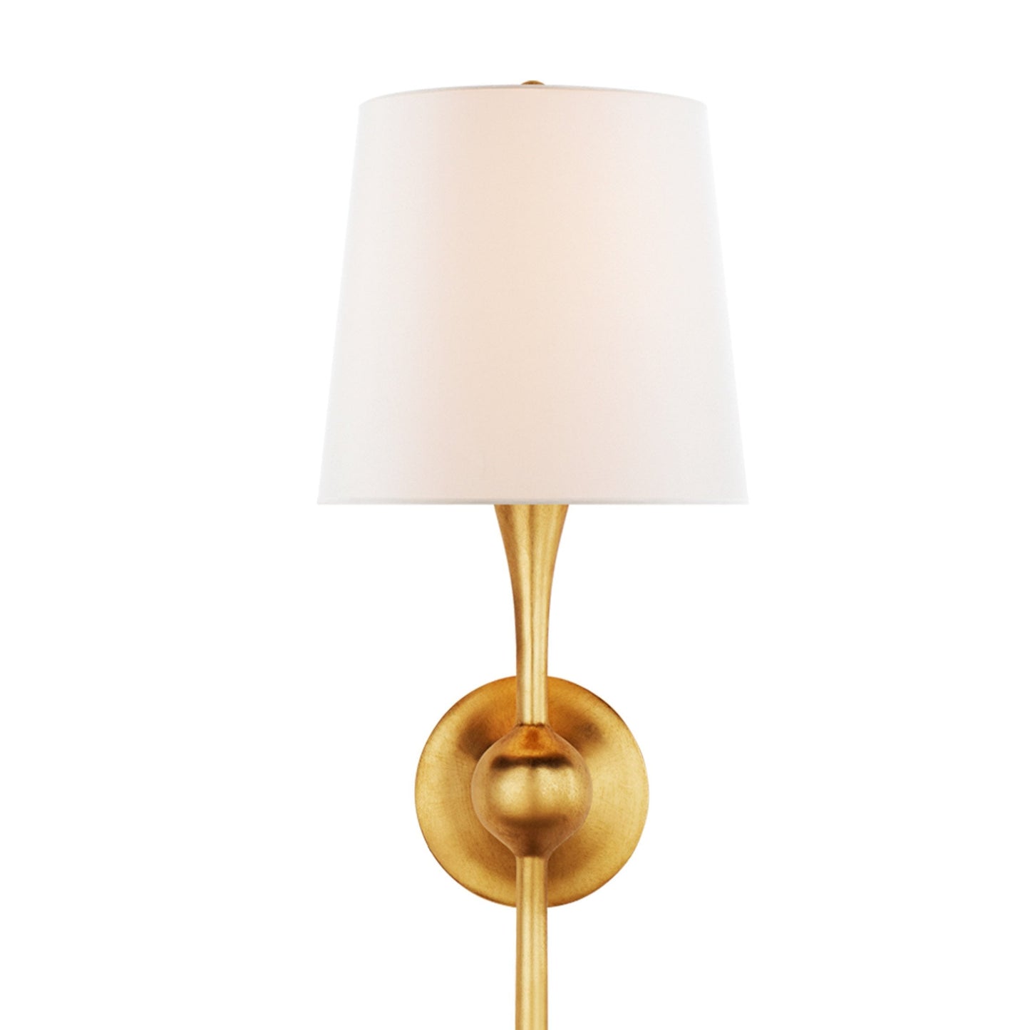 Royelux Modern Brass Wall Sconce with White Fabric Shade