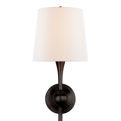 Royelux Modern Brass Wall Sconce with White Fabric Shade