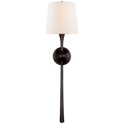 Royelux Modern Brass Wall Sconce with White Fabric Shade