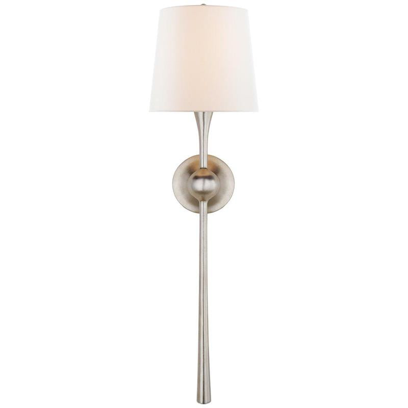 Royelux Modern Brass Wall Sconce with White Fabric Shade