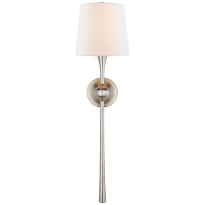 Royelux Modern Brass Wall Sconce with White Fabric Shade