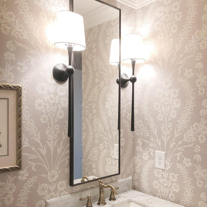 Royelux Modern Brass Wall Sconce with White Fabric Shade