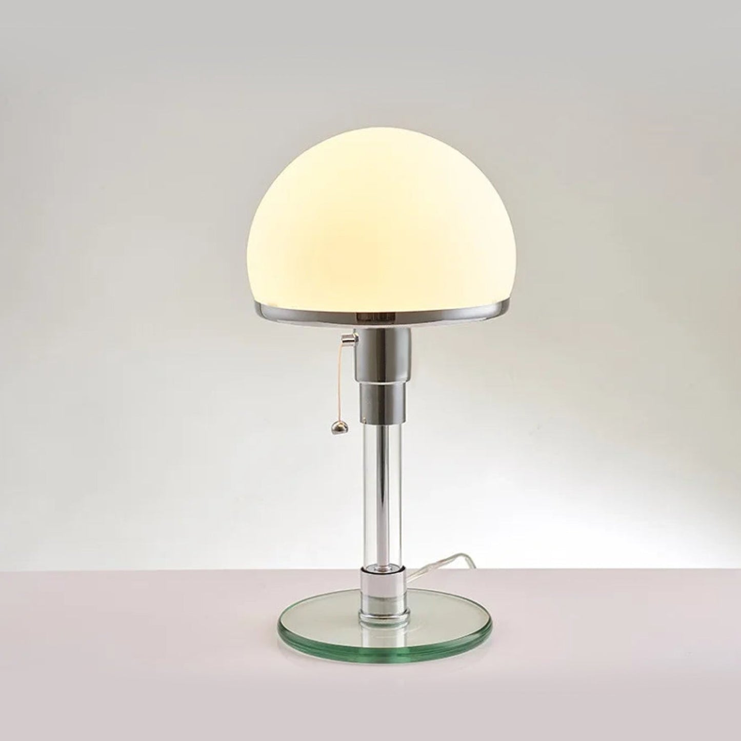 RoyaleGlow Modern Dome Table Lamp - Sleek Metal & Glass Design, 5W LED, Button On/Off-Royale Basic