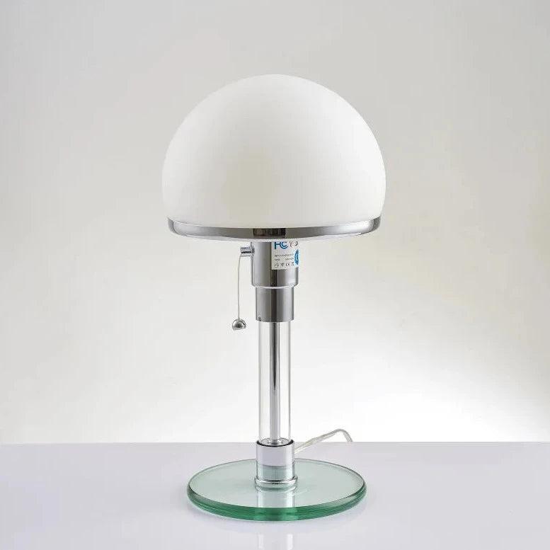 RoyaleGlow Modern Dome Table Lamp - Sleek Metal & Glass Design, 5W LED, Button On/Off-Royale Basic