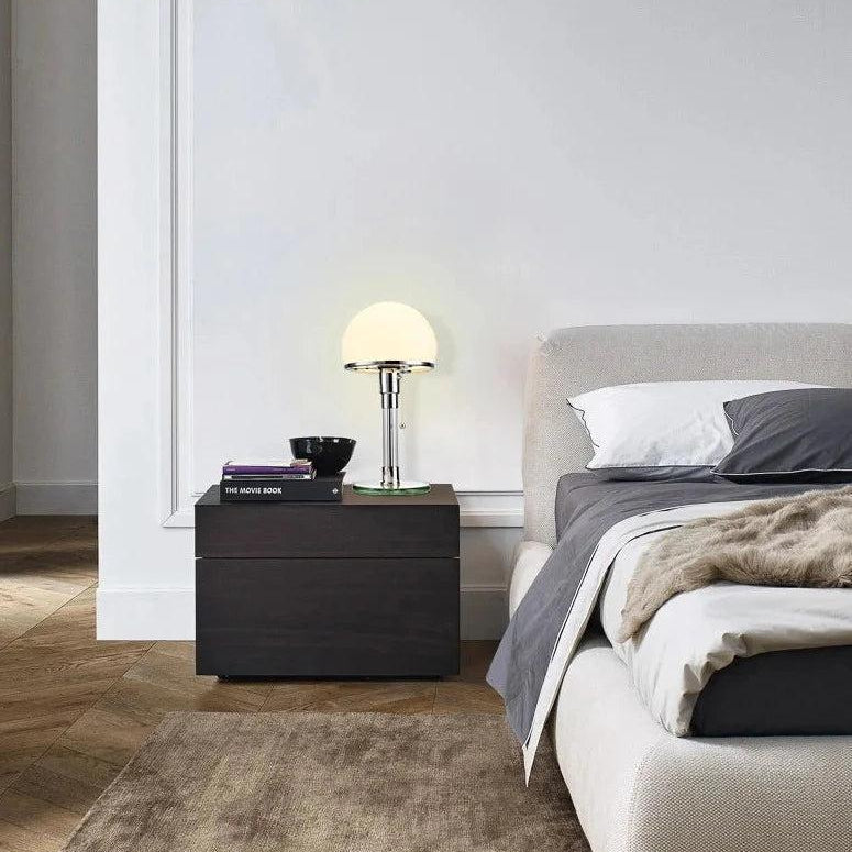 RoyaleGlow Modern Dome Table Lamp - Sleek Metal & Glass Design, 5W LED, Button On/Off-Royale Basic