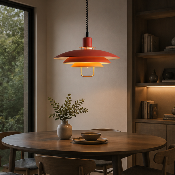 Danish Designer Pendant Lights Multi-storey Circular Lifting Saucer Movable Lifting Chandelier Nordic Living Room Hanging Lamp
