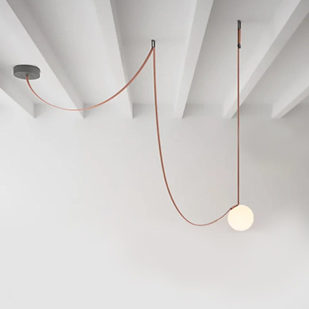 Danish Leather Strap Hanging Studio Ceiling Lamp 0