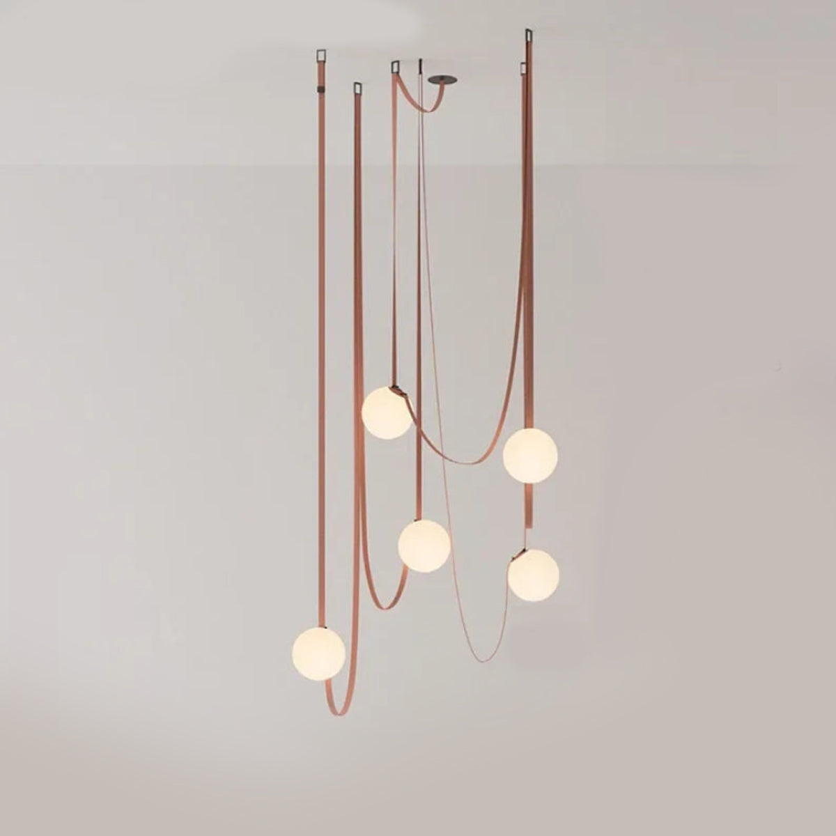 Danish Leather Strap Hanging Studio Ceiling Lamp 10