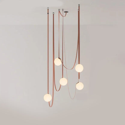 Danish Leather Strap Hanging Studio Ceiling Lamp 10