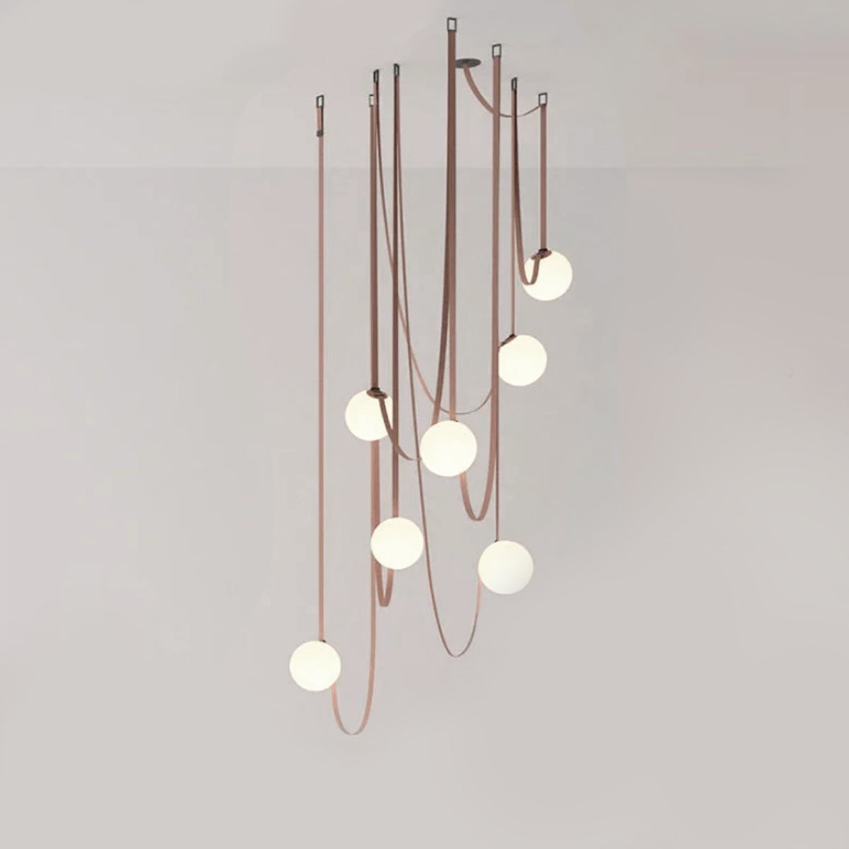 Danish Leather Strap Hanging Studio Ceiling Lamp 11