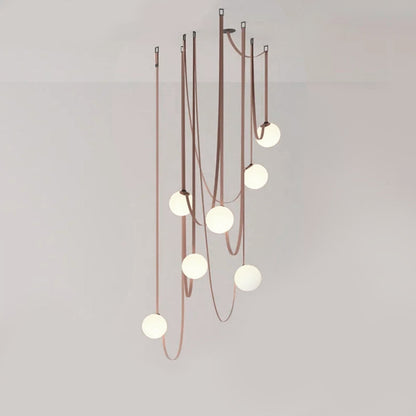 Danish Leather Strap Hanging Studio Ceiling Lamp 11