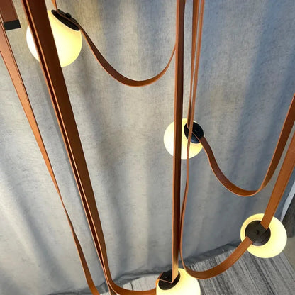 Danish Leather Strap Hanging Studio Ceiling Lamp 2