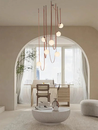 Danish Leather Strap Hanging Studio Ceiling Lamp 6