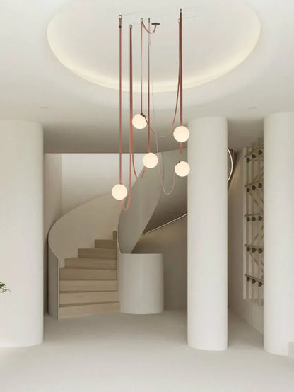 Danish Leather Strap Hanging Studio Ceiling Lamp 8