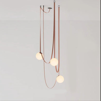Danish Leather Strap Hanging Studio Ceiling Lamp 9