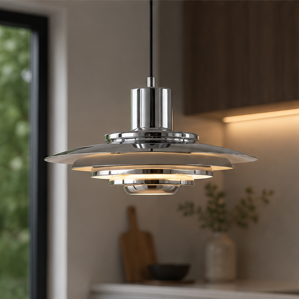 Danish Multi-layer Flying Saucer Pendant Lights Dining Room Kitchen Table Bar LED Chandelier Bedroom Nordic Designer Art Lamp silver