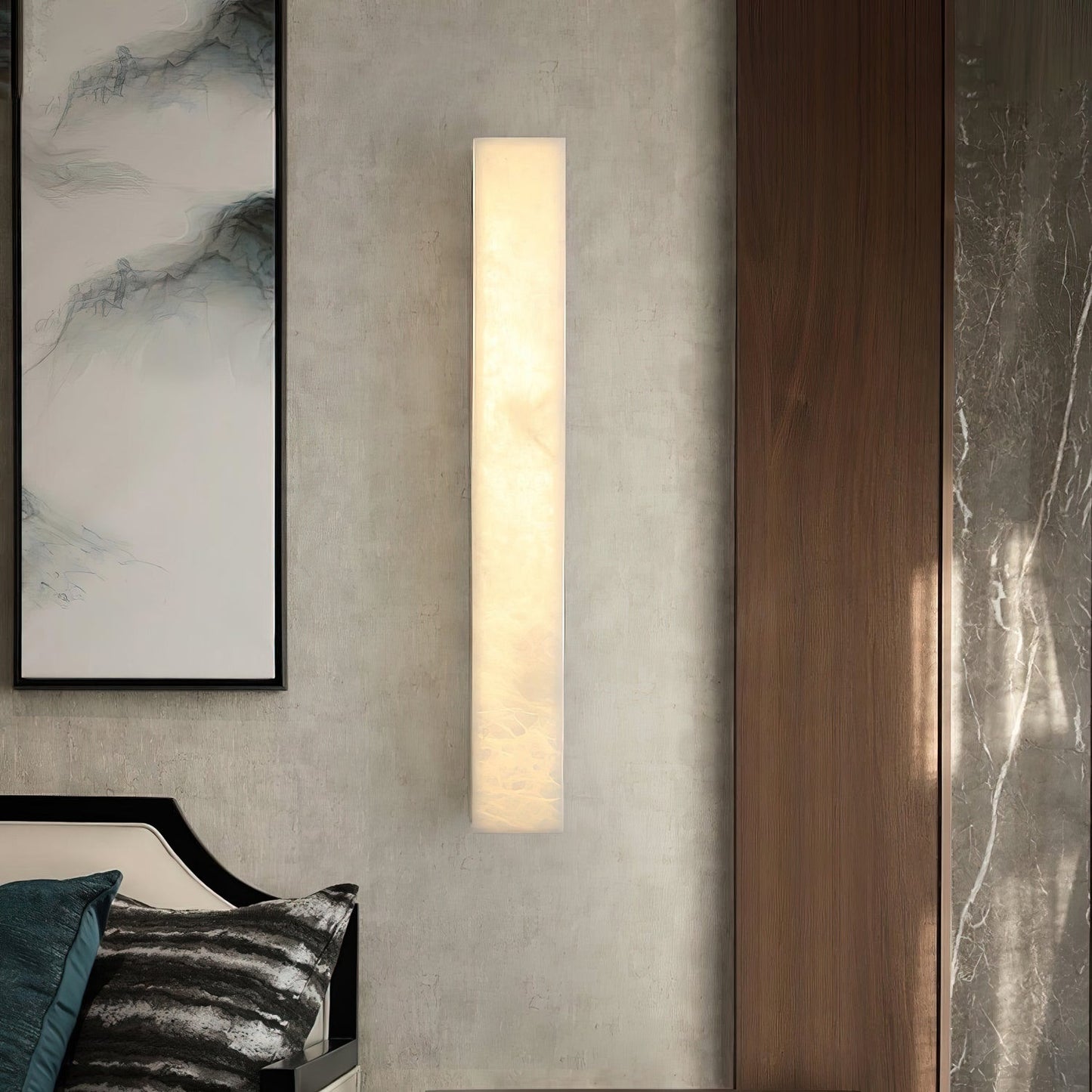 RoyaleGlow Modern Alabaster Wall Sconce - Elegant Geometric Lighting