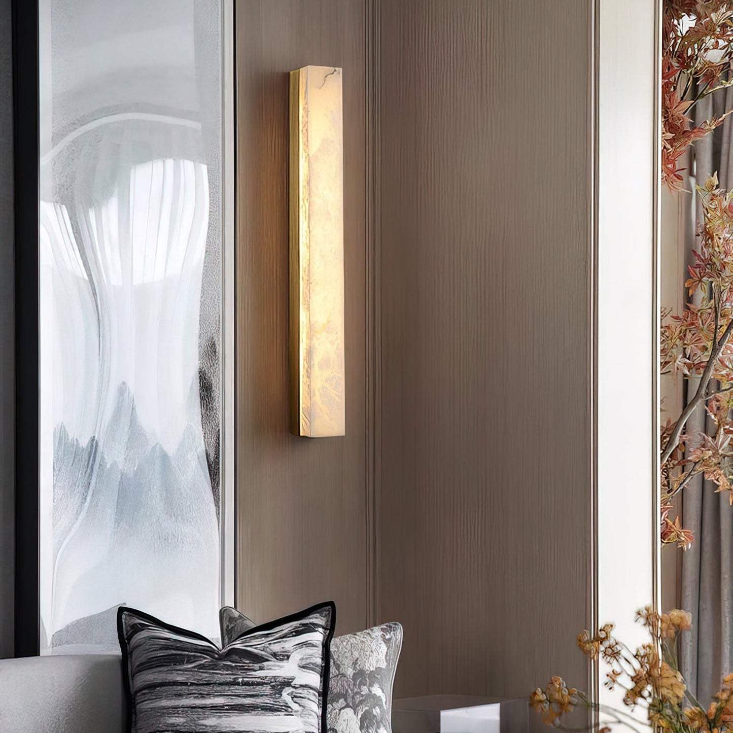 RoyaleGlow Modern Alabaster Wall Sconce - Elegant Geometric Lighting