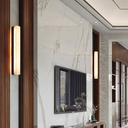 RoyaleGlow Modern Alabaster Wall Sconce - Elegant Geometric Lighting