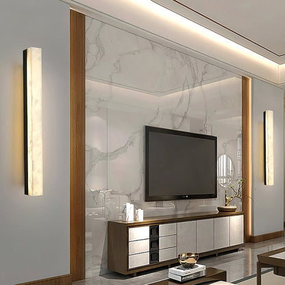 RoyaleGlow Modern Alabaster Wall Sconce - Elegant Geometric Lighting