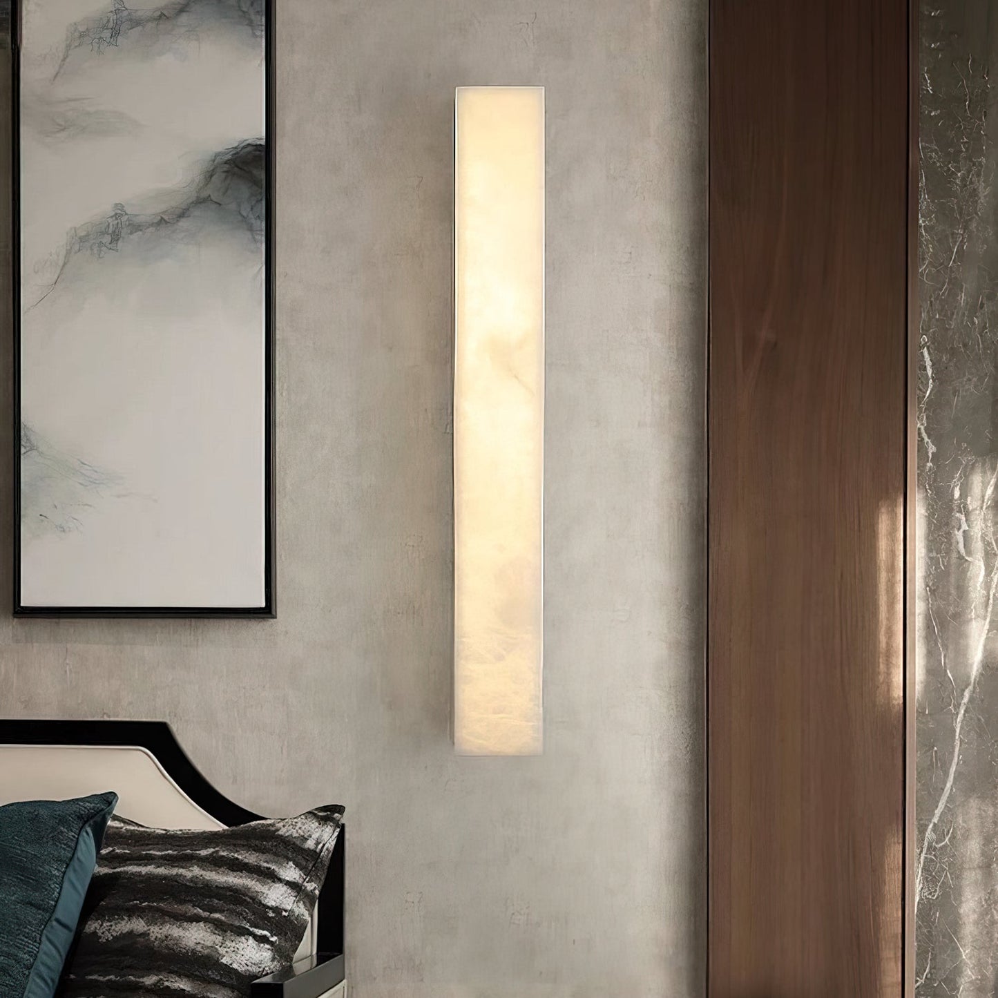 RoyaleGlow Modern Alabaster Wall Sconce - Elegant Geometric Lighting