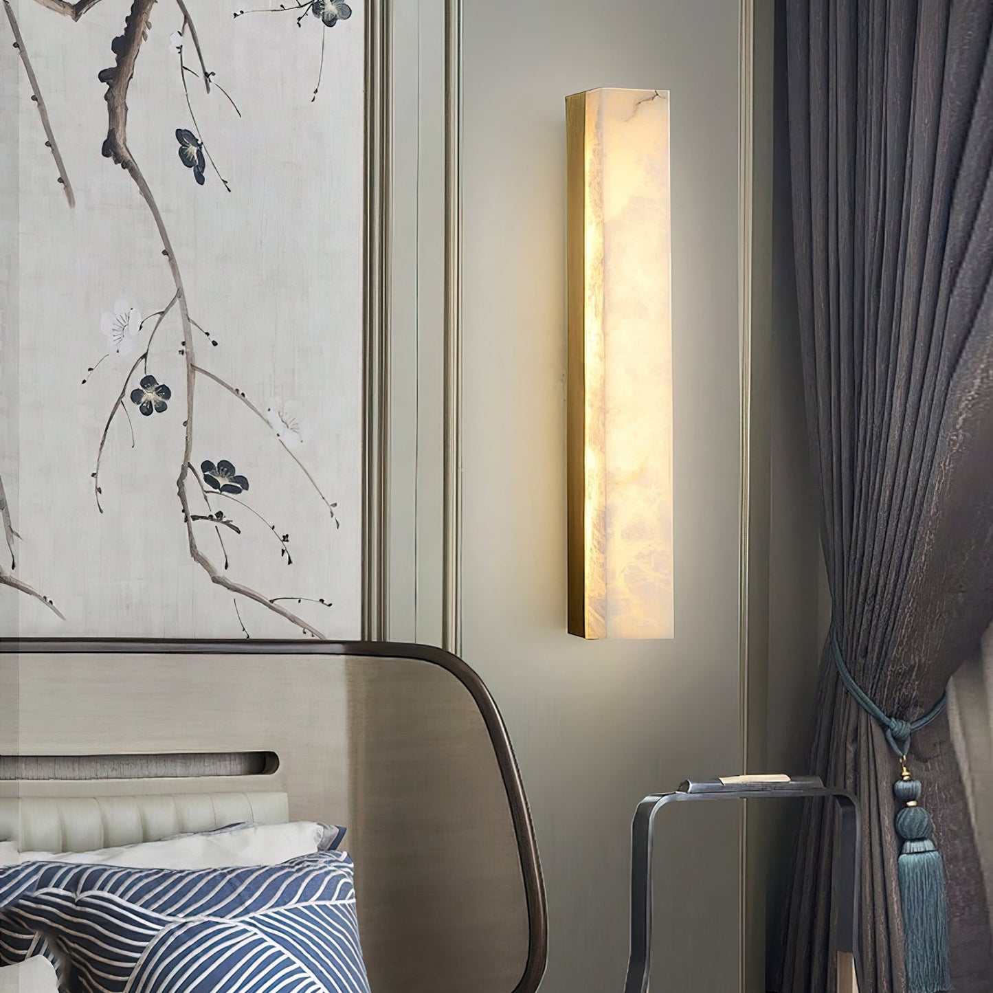 RoyaleGlow Modern Alabaster Wall Sconce - Elegant Geometric Lighting