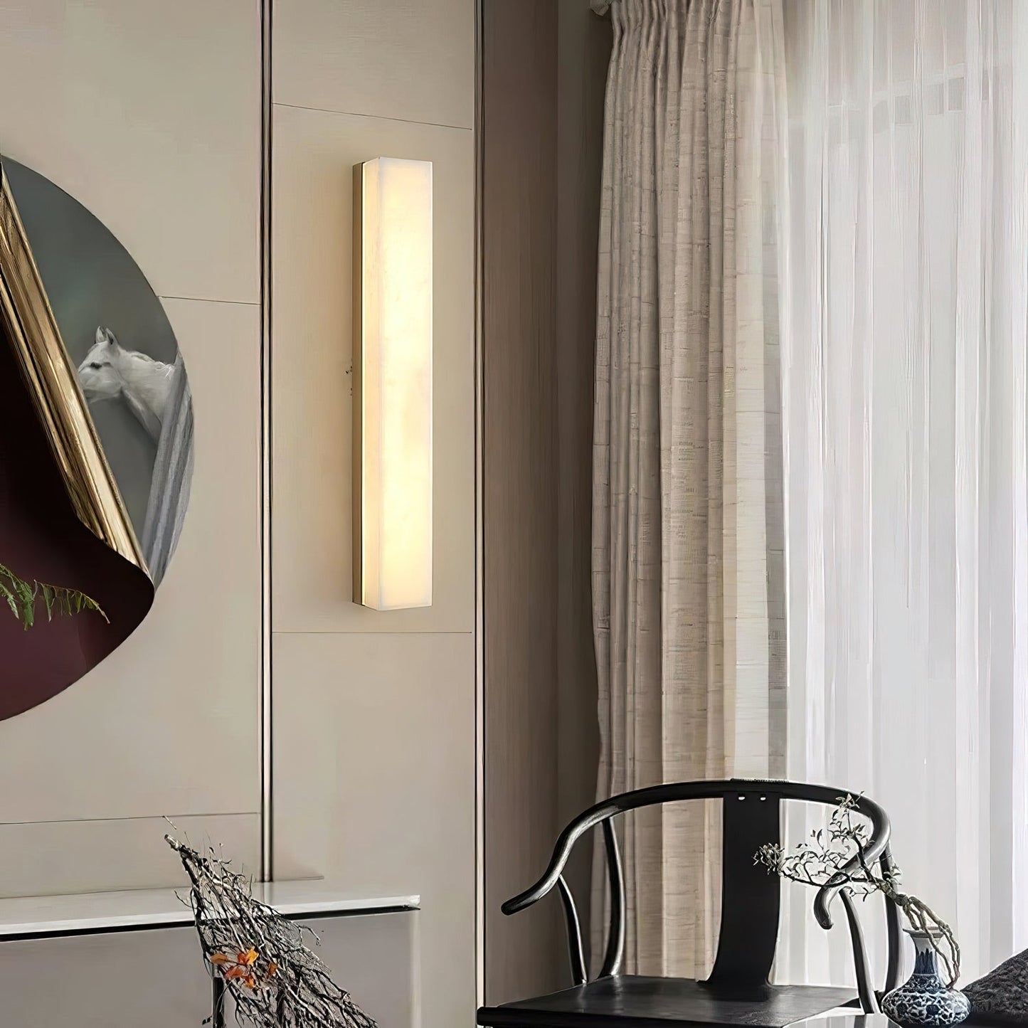 RoyaleGlow Modern Alabaster Wall Sconce - Elegant Geometric Lighting