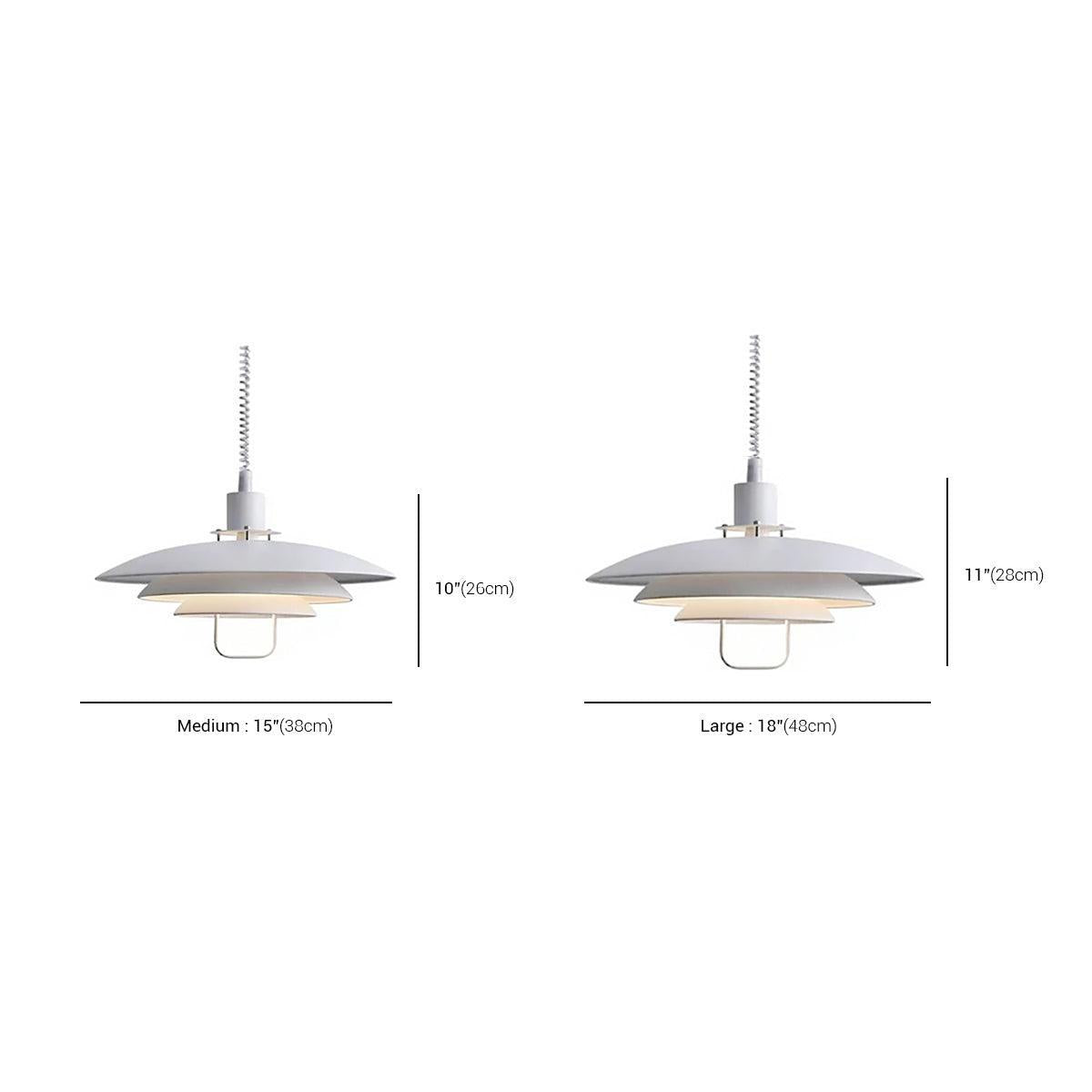 RoyaleGlow Danish Layered Pendant Light - Adjustable Height, Scandinavian Modern Ceiling Fixture-Royale Basic