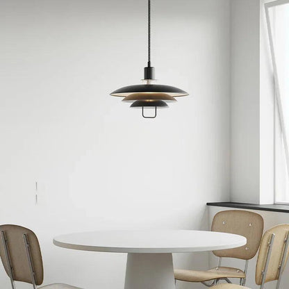 RoyaleGlow Danish Layered Pendant Light - Adjustable Height, Scandinavian Modern Ceiling Fixture-Royale Basic