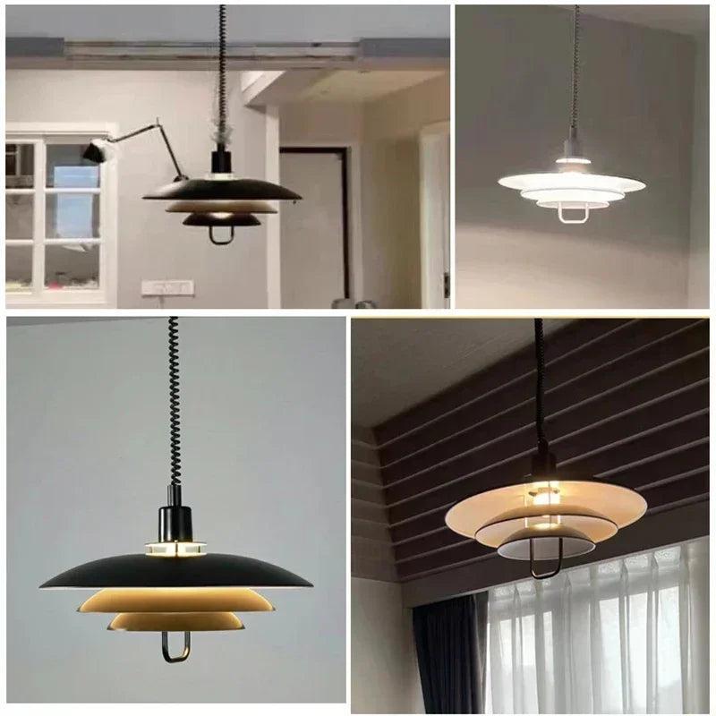 RoyaleGlow Danish Layered Pendant Light - Adjustable Height, Scandinavian Modern Ceiling Fixture-Royale Basic