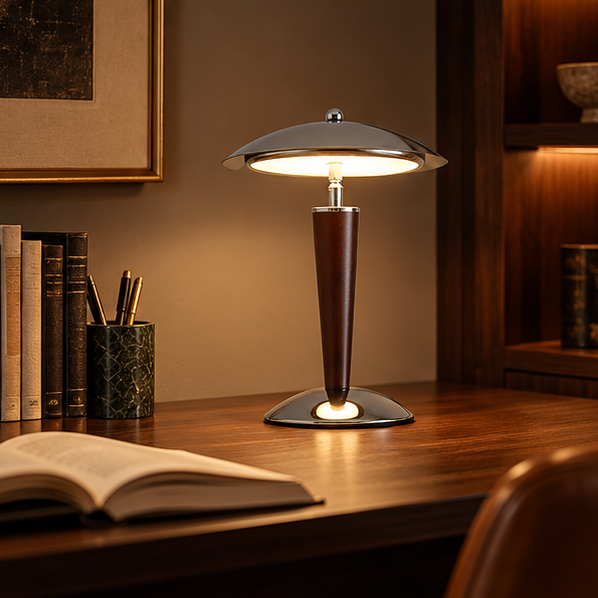 Royelux Modern Retro Dome Table Lamp For Living Room & Bedside