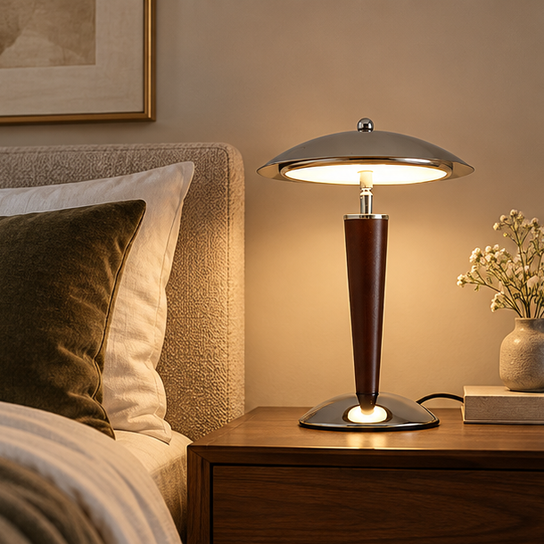 Royelux Modern Retro Dome Table Lamp For Living Room & Bedside