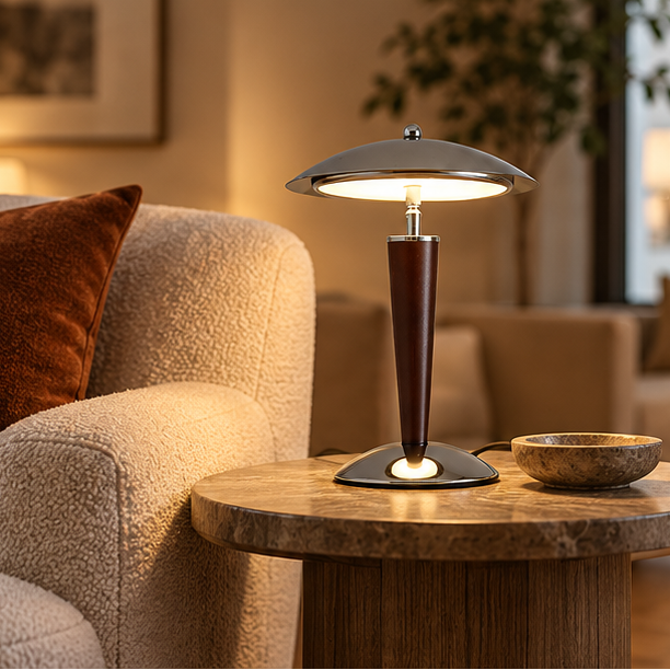 Royelux Modern Retro Dome Table Lamp For Living Room & Bedside