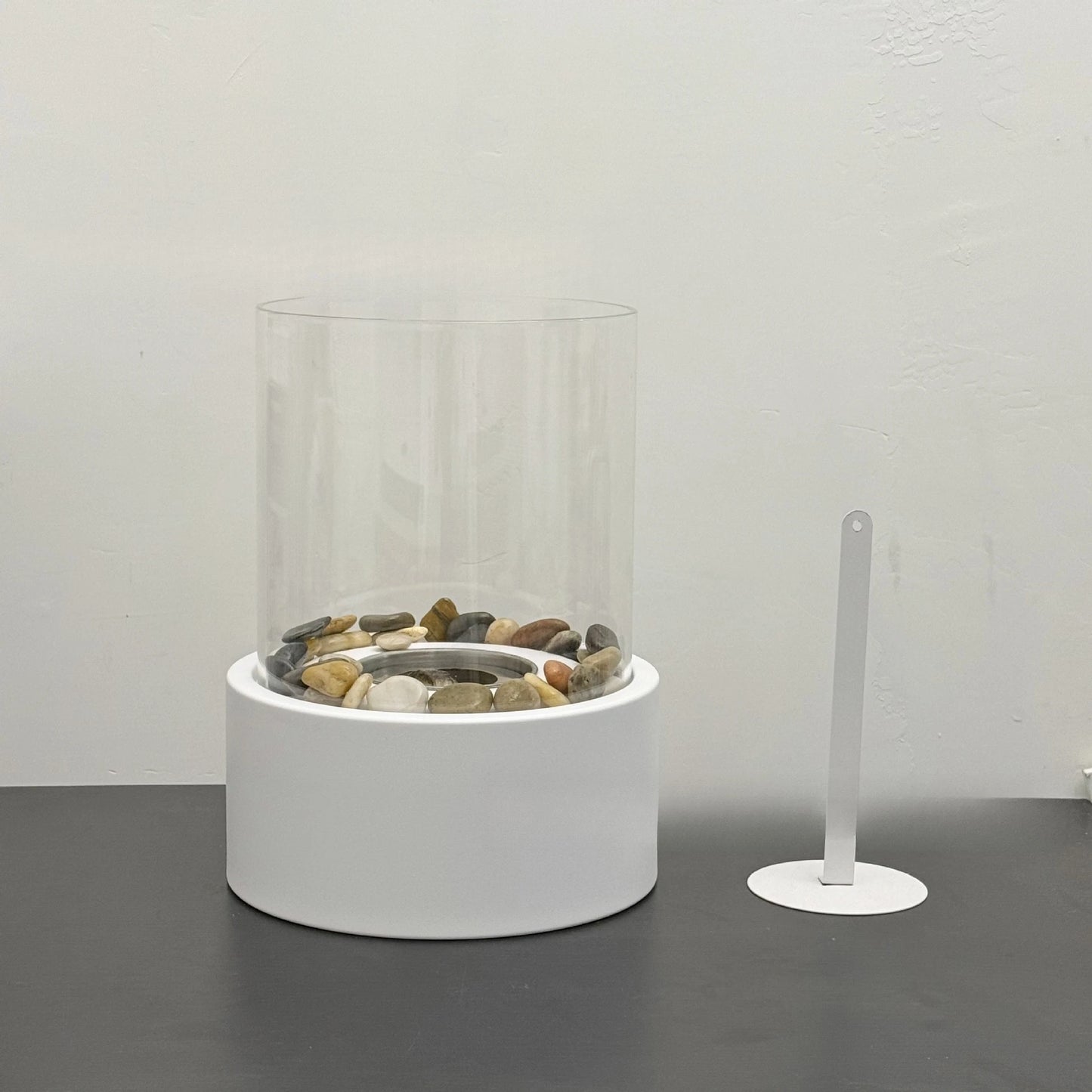 Desktop Fireplace Light Indoor Stainless Steel Small Portable Heating Furnace Round Glass 5