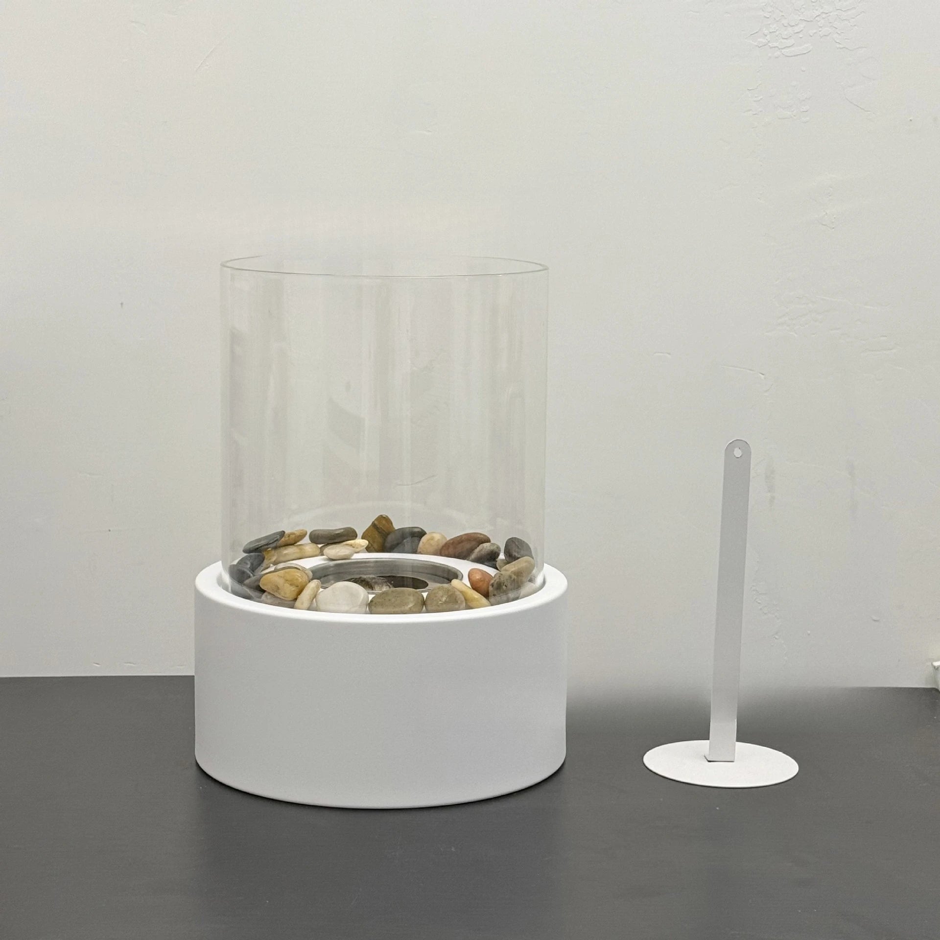 Desktop Fireplace Light Indoor Stainless Steel Small Portable Heating Furnace Round Glass 5