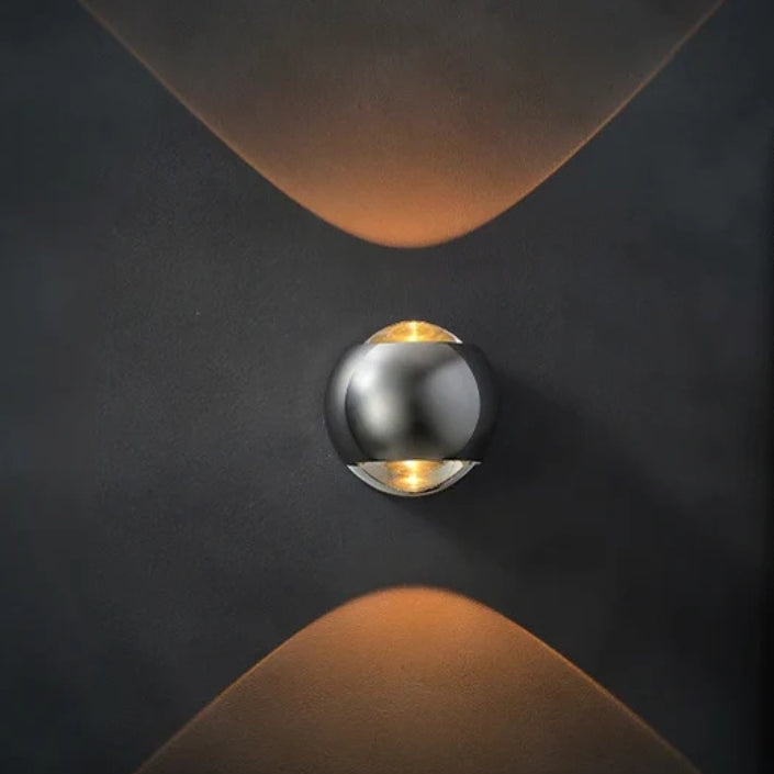 LuxRoyale Minimalist Polished Wall Light With Crystal Hourglass Core Dual Arcs