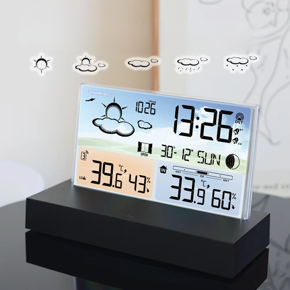 Digital Smart Table Clock Homely Dreams Compact Acrylic Alarm Clock with Temperature Display for Desk or Nightstand