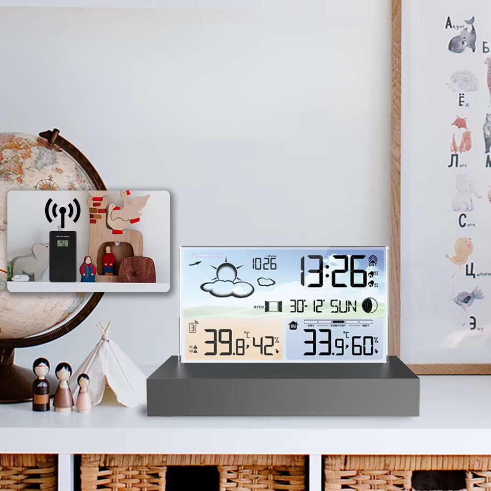 Digital Smart Table Clock Homely Dreams Compact Acrylic Alarm Clock with Temperature Display for Desk or Nightstand