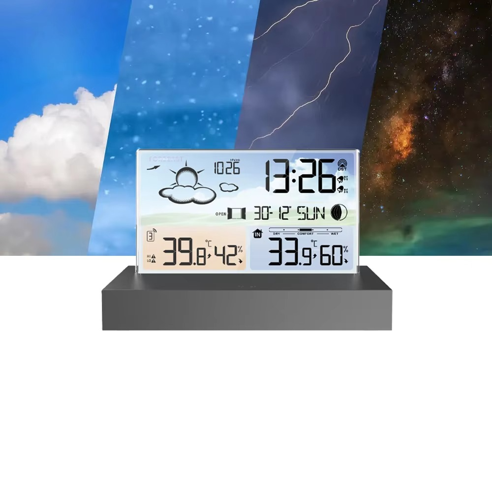 Digital Smart Table Clock Homely Dreams Compact Acrylic Alarm Clock with Temperature Display for Desk or Nightstand