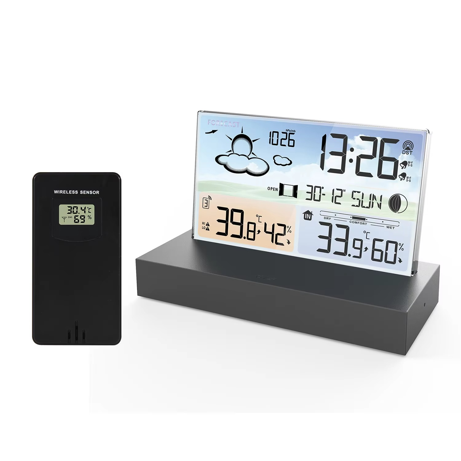 Digital Smart Table Clock Homely Dreams Compact Acrylic Alarm Clock with Temperature Display for Desk or Nightstand