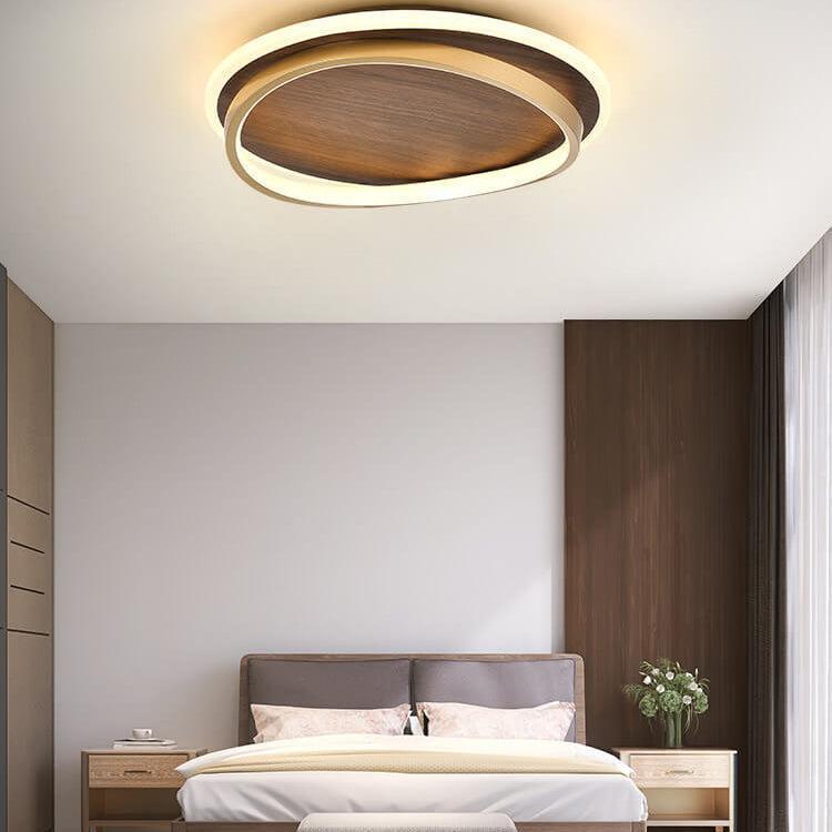 Royelux Dimmable LED Ceiling Light, Walnut Finish, Modern Minimalist, 3 CCT-Royale Basic