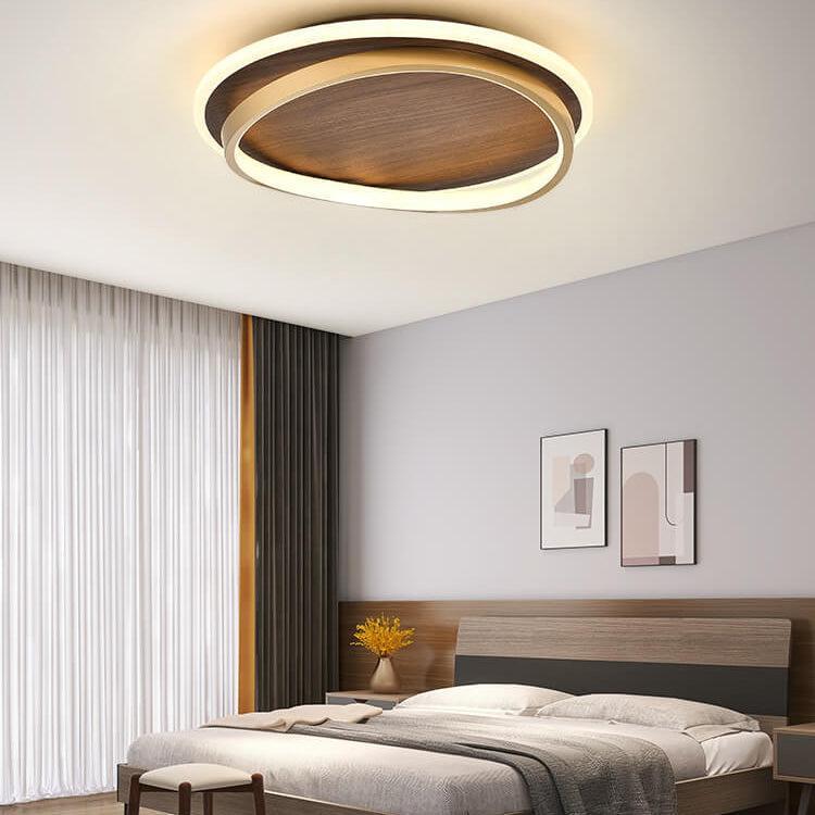 Royelux Dimmable LED Ceiling Light, Walnut Finish, Modern Minimalist, 3 CCT-Royale Basic