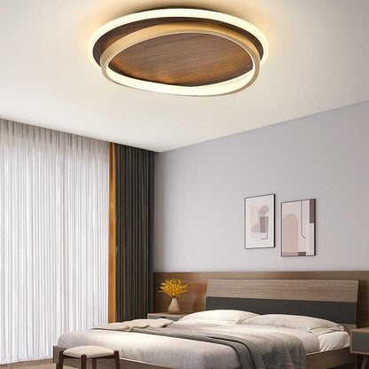 Royelux Dimmable LED Ceiling Light, Walnut Finish, Modern Minimalist, 3 CCT-Royale Basic