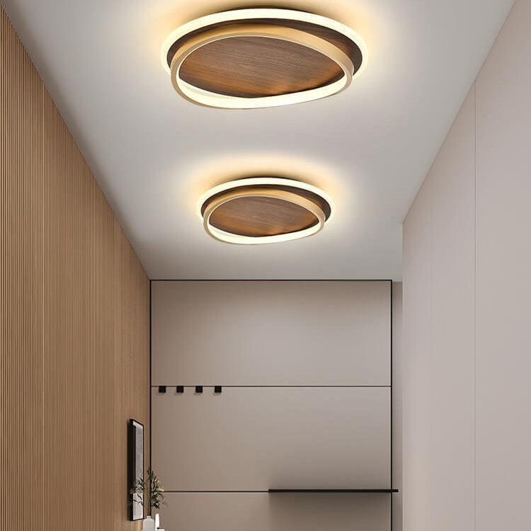 Royelux Dimmable LED Ceiling Light, Walnut Finish, Modern Minimalist, 3 CCT-Royale Basic